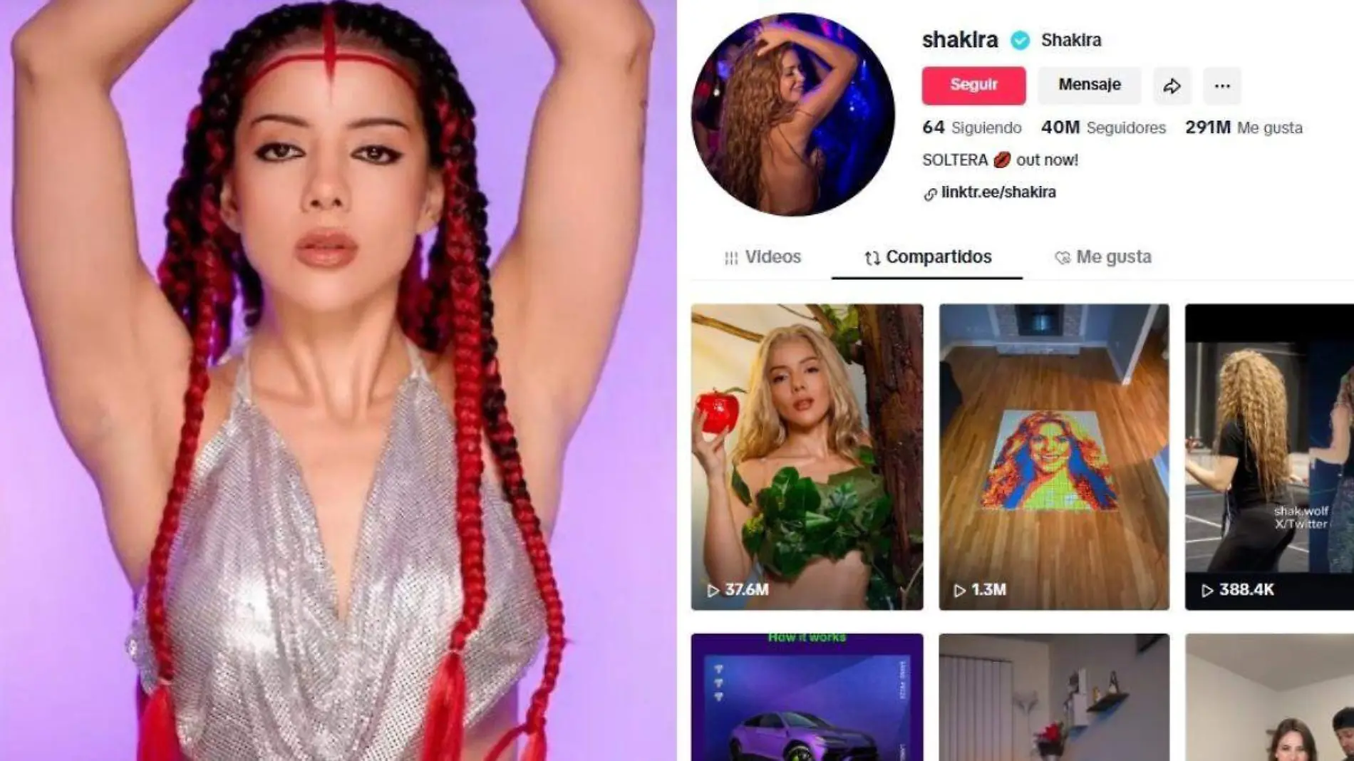 Shakira reacciona al homenaje que le hizo Doris Jocelyn en Tiktok